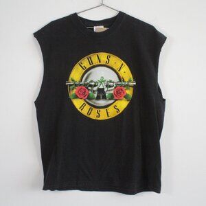 Vintage Hanes Guns N Roses Logo Print Sleeveless Shirt Black XL